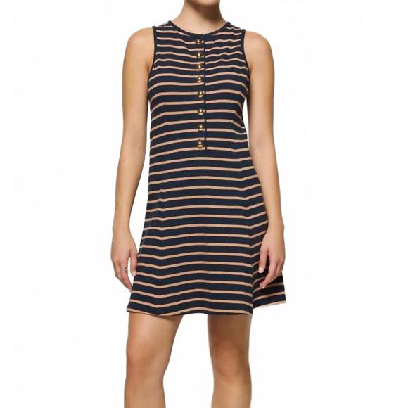 NEW NATION LTD jayna dress in latte stripe